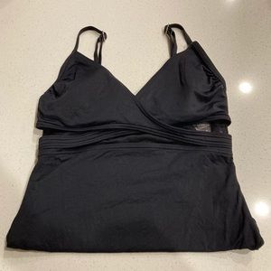 Black peekaboo one piece bathing suit